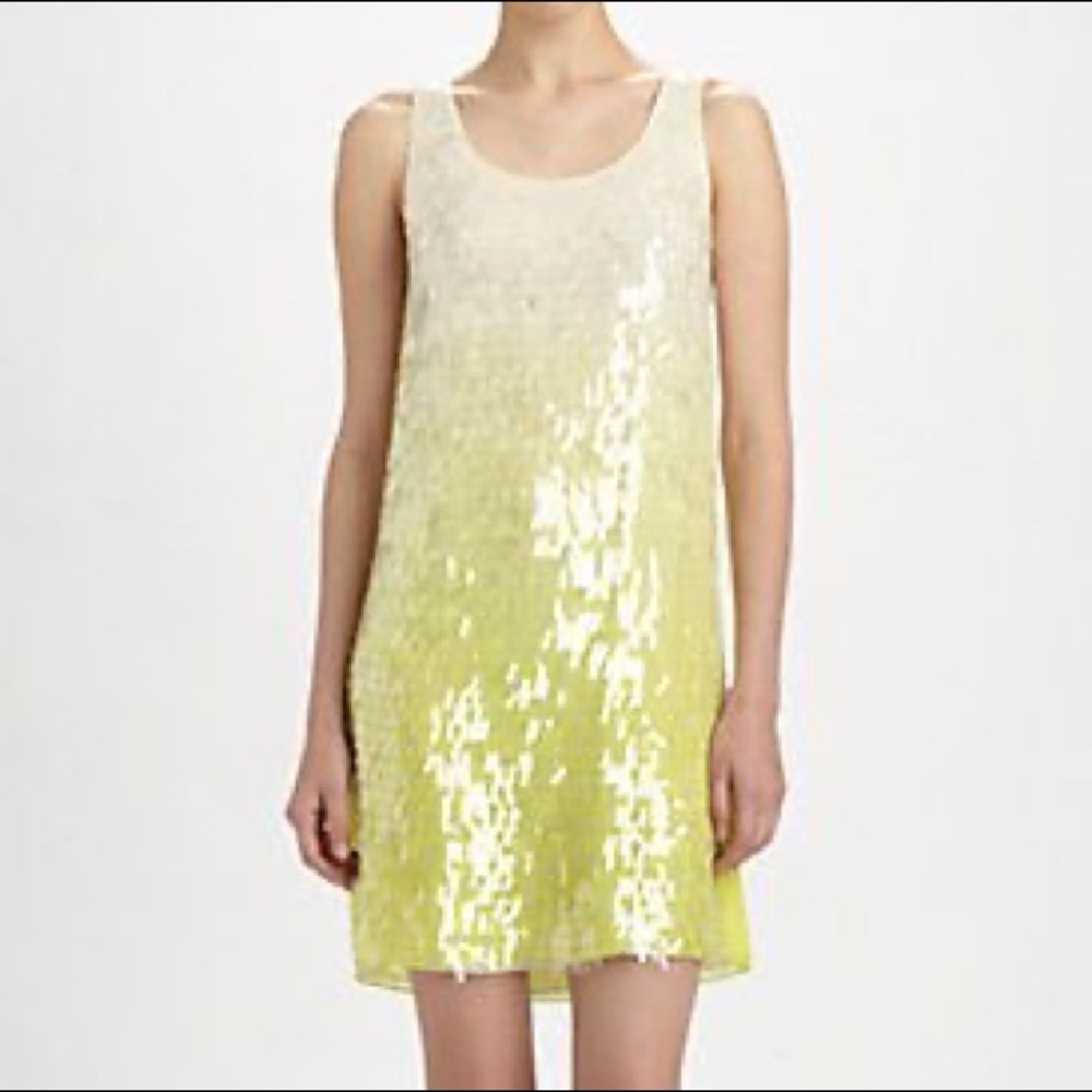 Yellow ombré sequined dress